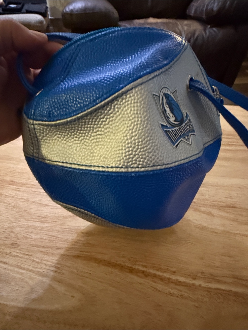Dallas Mavericks Blue and Silver Basketball Crossbody Bag